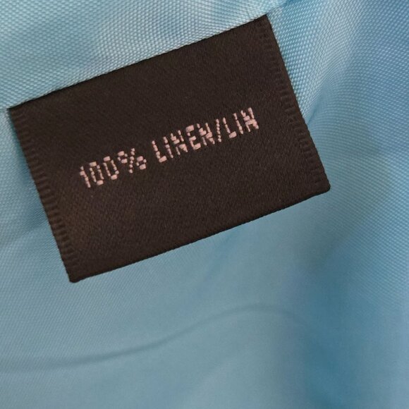 Lafayette 148 Turquoise 100% Linen Hook And Eye Closure Jacket Blazer Size L - Picture 5 of 5